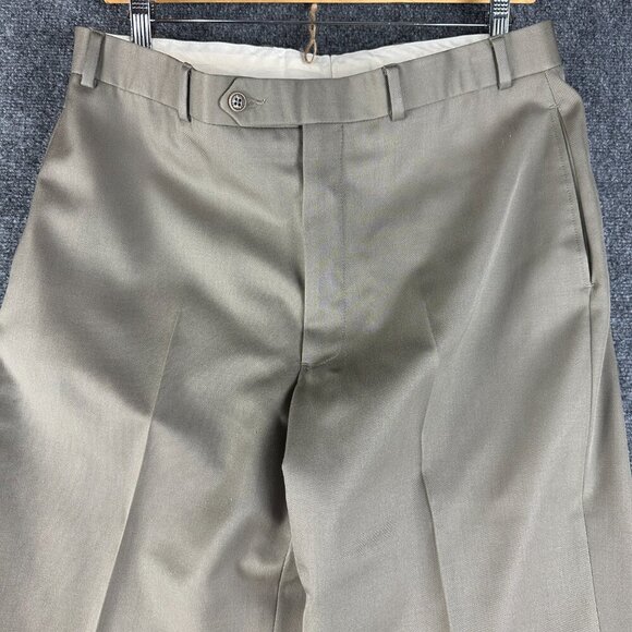 Brooks Brothers 346 Pants Men 35 Dress Pant Brown Wool Straight Leg Pockets - Picture 3 of 7